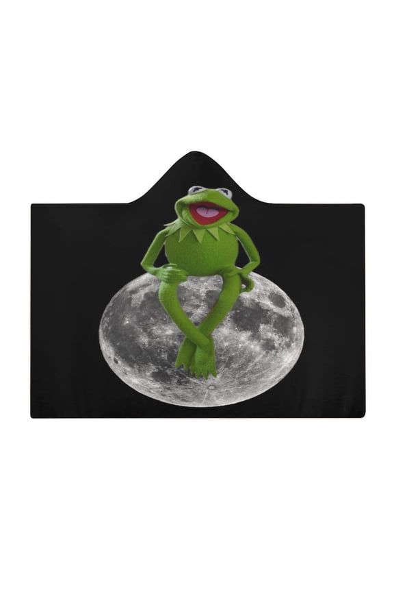 Kermit The Frog Wearable Fleece Blanket Hoodie Cloak Hooded Blanket 40"x50"