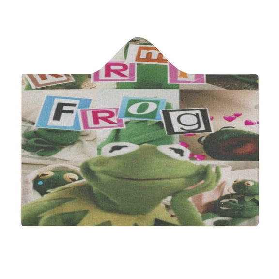 Kermit The Frog Wearable Fleece Blanket Hoodie Cloak Hooded Blanket 40"x50"
