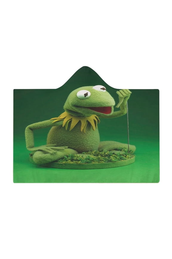 Kermit The Frog Wearable Fleece Blanket Hoodie Cloak Hooded Blanket 40"x50"