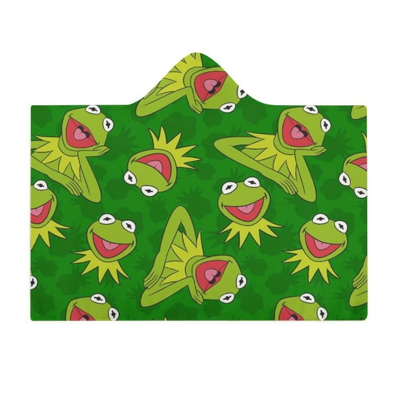 Kermit The Frog Wearable Fleece Blanket Hoodie Cloak Hooded Blanket 60"x80"