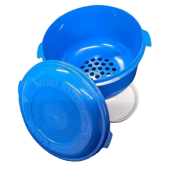 Kernel Catcher Popcorn Bowl-- Dentist Invented, Dishwasher Safe, Recycled Material (Blue)