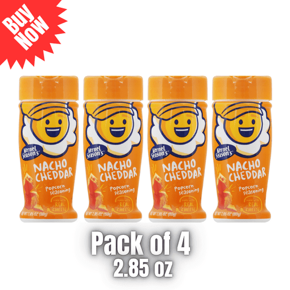 Kernel Season's Nacho Cheddar Popcorn Seasoning, 2.85 oz Shakers, 4 Pack