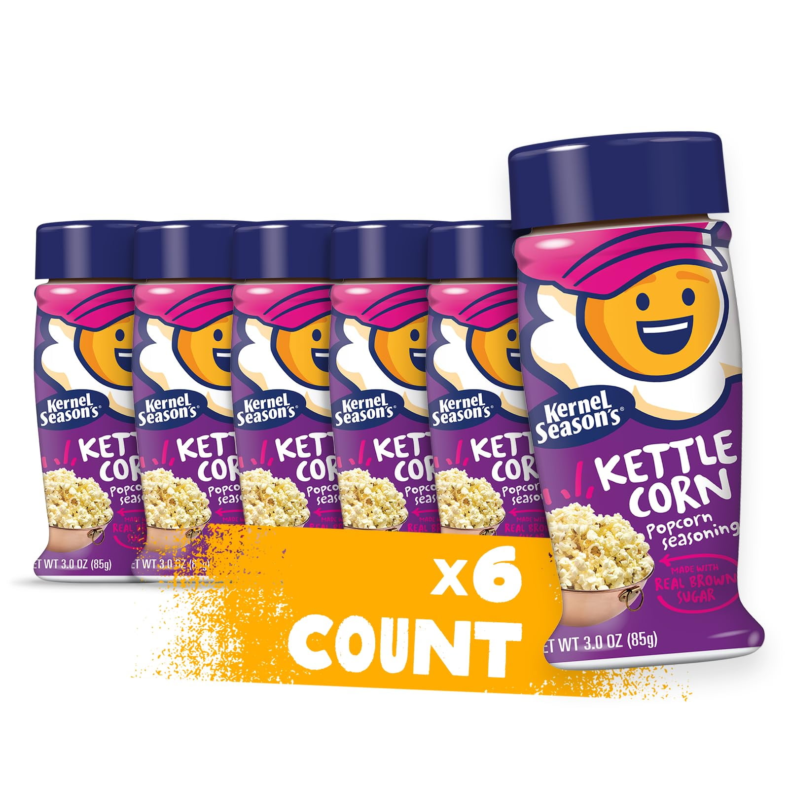 Kernel Season's Popcorn Seasoning, HMF23 Kettle Corn, 3 Ounce (Pack of 6)