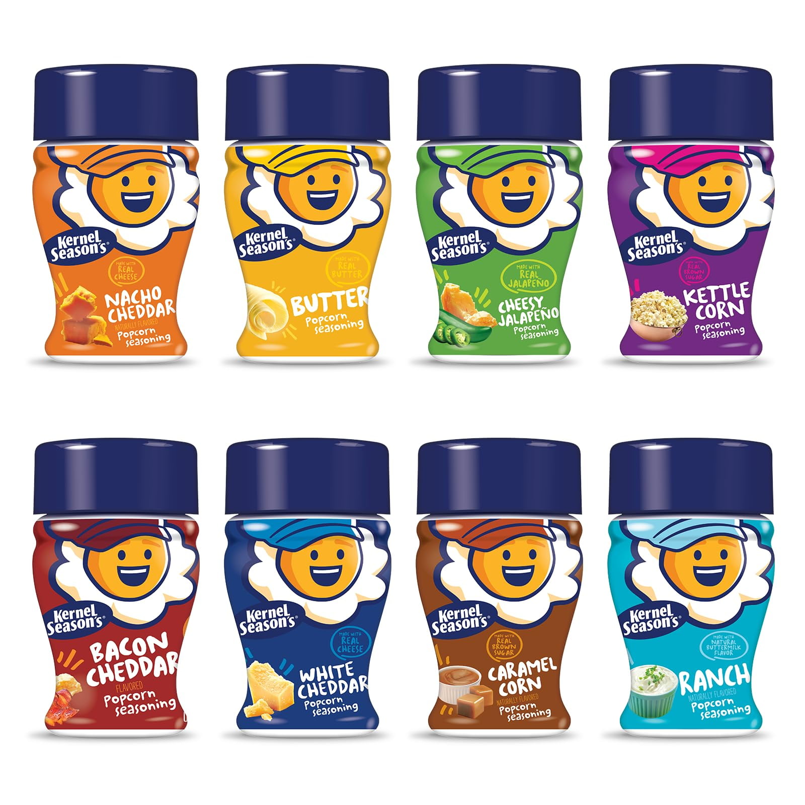 Kernel Season's Popcorn Seasoning Mini Jars Variety MHD1Pack, 0.9 Ounce (Pack of 8)