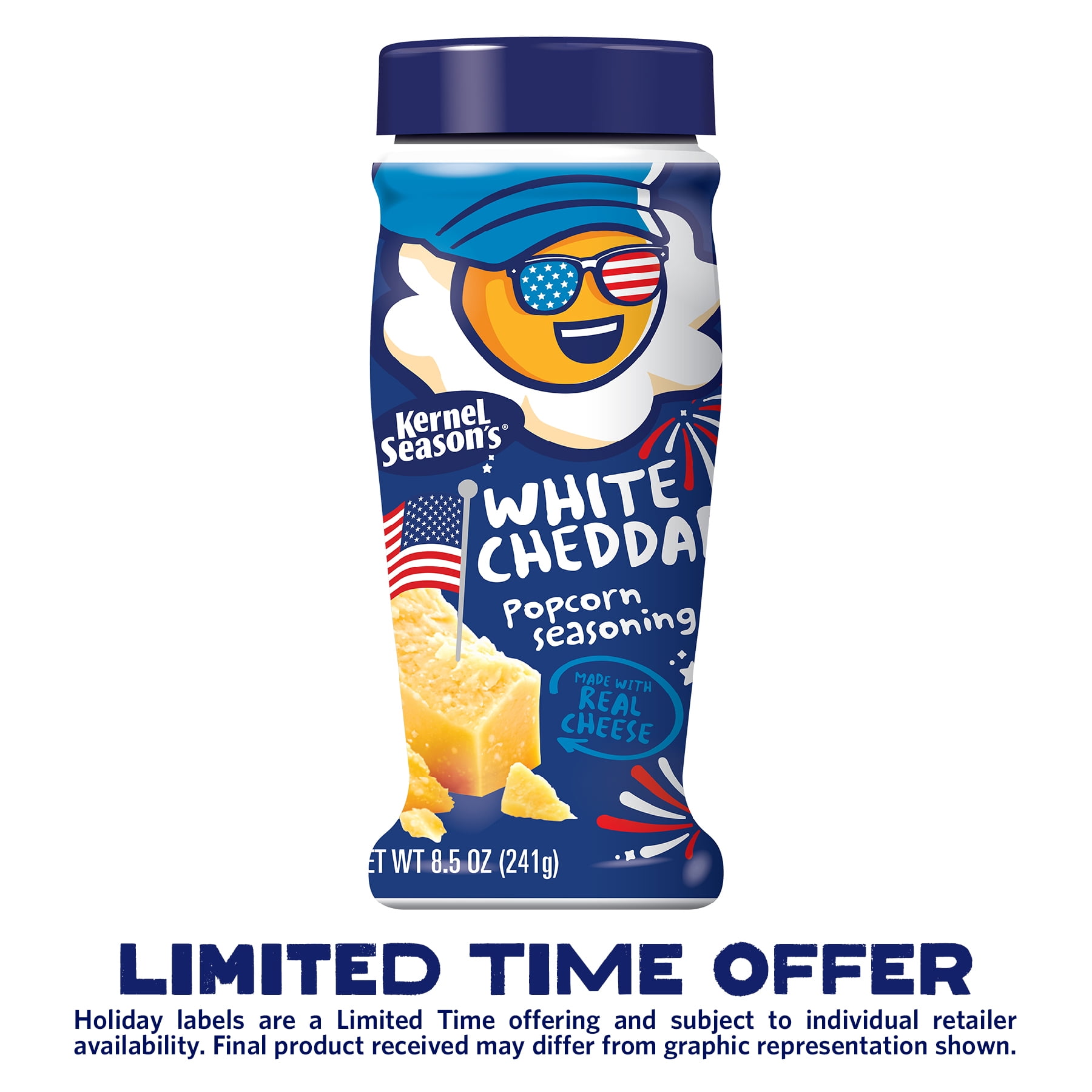 Kernel Seasons Jumbo White Cheddar Gourmet Popcorn Seasoning 8.5 oz Shaker