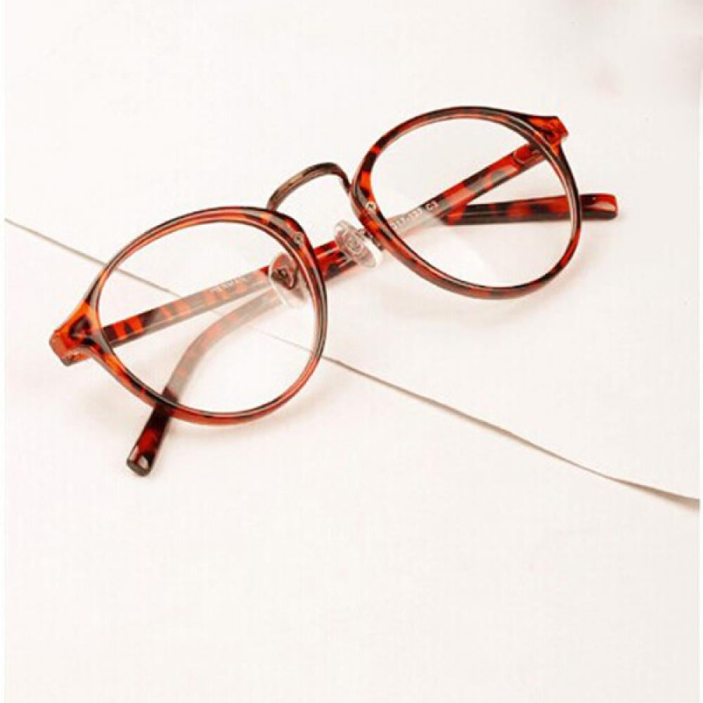 Womens Large Oversized Metal Round Clear Lens Nerd Geek Retro 80s Glasses