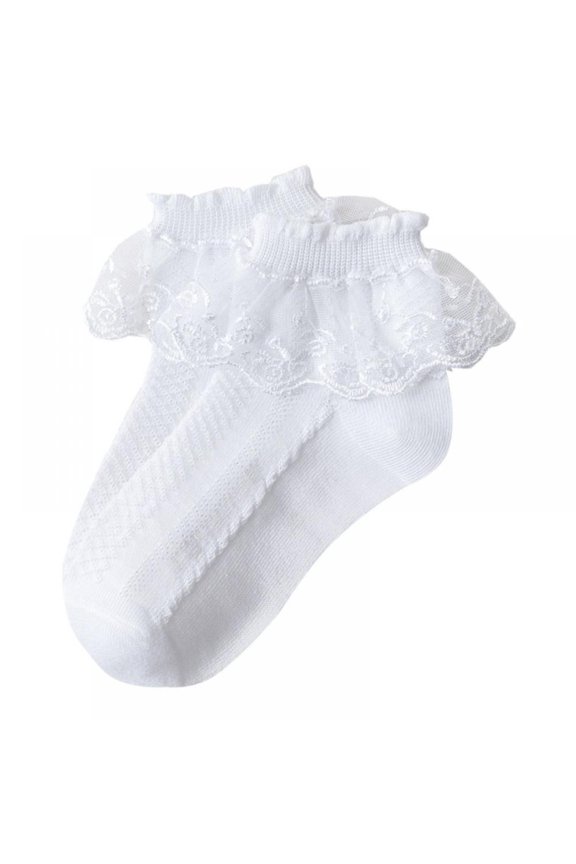 Girls Ruffle Socks Girl's Socks Lace Top Anklet Socks