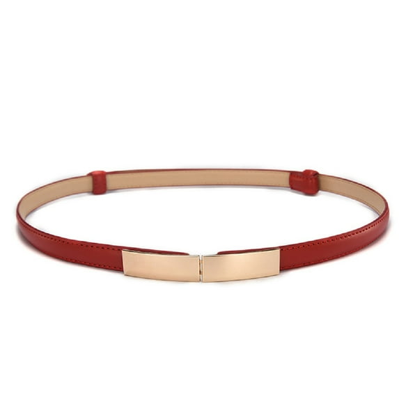 Kernelly Women's Skinny Leather Belt Adjustable Slim Waist Belt with Gold Buckle For Dresses