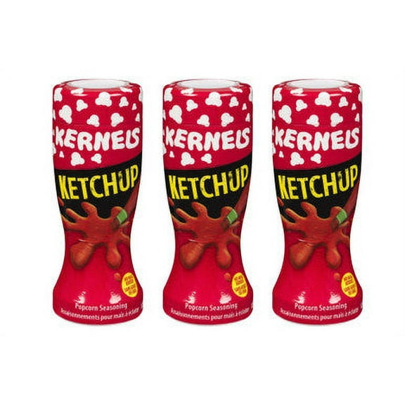 Kernels Ketchup Popcorn Seasoning, 125g (3 Pack) (Imported from Canada)
