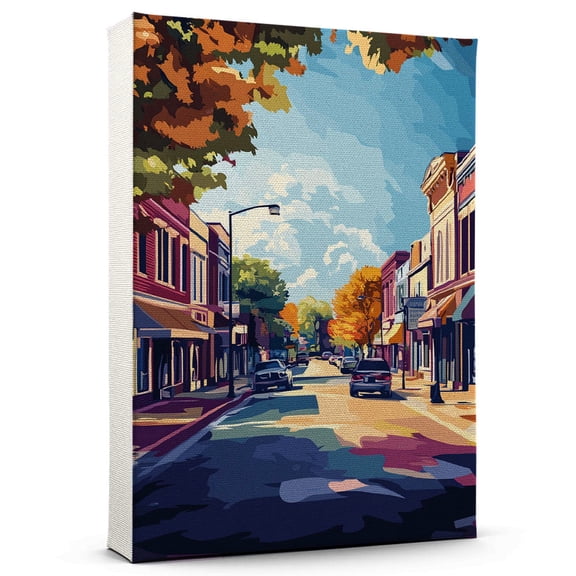 Kernersville Travel Canvas, North Carolina Canvas Print vintage, Colorful Kernersville Decor City Road, North Carolina Pictures Wall Art - 102AZ686