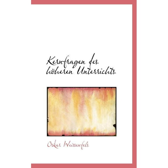 Kernfragen Des H Heren Unterrichts Hardcover