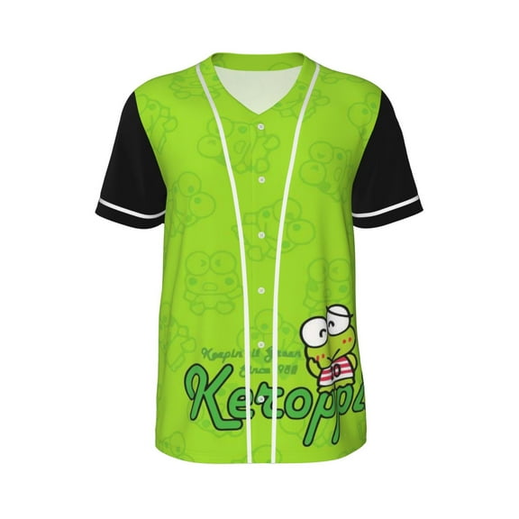 Keroppi Baseball Jersey Shirts Spring Summer Men Button Shirt
