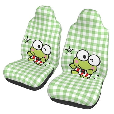 Keroppi Car Front Seat Covers 2 Pcs Universal Auto Seat Covers Front Seats Only, Vehicle Bucket Seat Protectors Fit for Most Car SUV Van Sedan and Truck