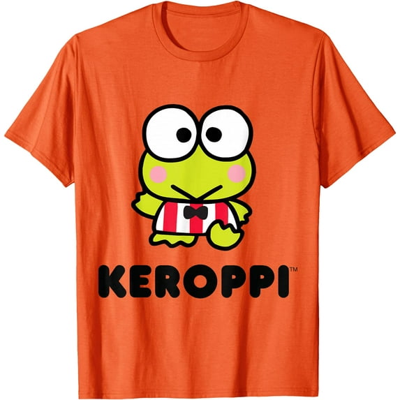 Keroppi Character Front Cute Greeting DTG Print Unisex T-Shirt,Orange Color,Size YM