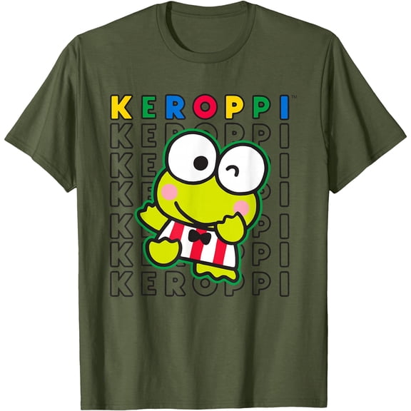 Keroppi Colorblock Name DTG Print Unisex T-Shirt