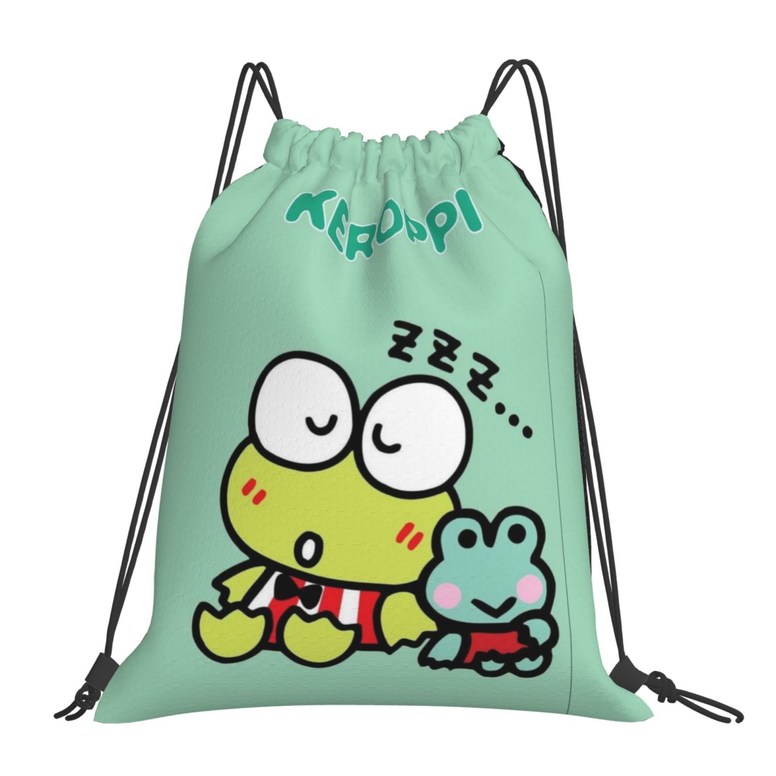 Keroppi Gym Sack Drawstring Bag Waterproof Durable Large Capacity Bags Outdoor Walking Sports Travel Swimming Backpack