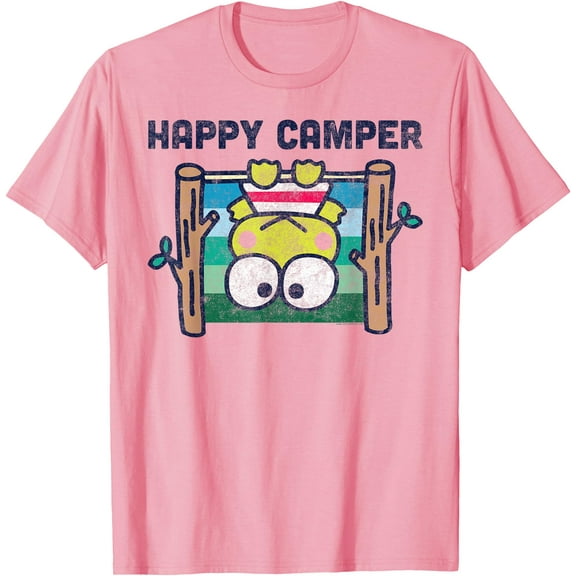 Keroppi Happy Camper Funny DTG Print Unisex T-Shirt