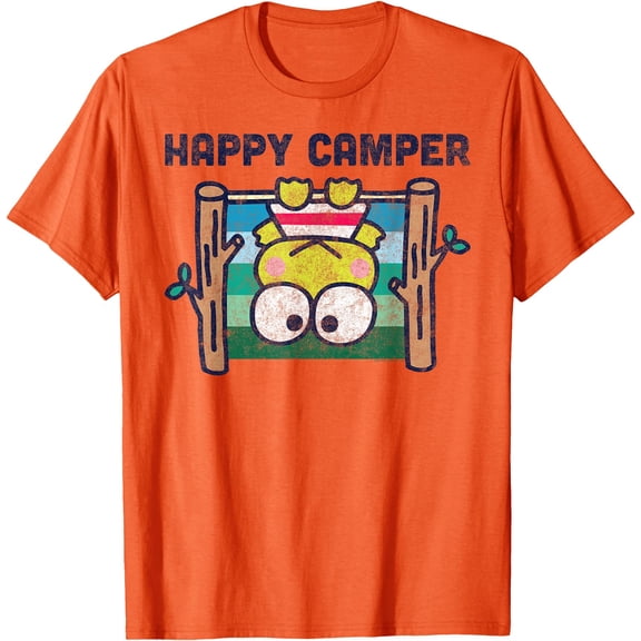 Keroppi Happy Camper Funny DTG Print Unisex T-Shirt