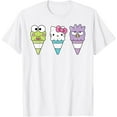 thumbnail image 1 of Keroppi Hello Kitty Badtz-Maru Ice Cream Cone DTG Print Unisex T-Shirt, 1 of 5