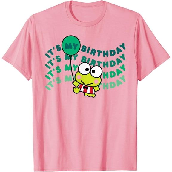 Keroppi It's My Birthday DTG Print Unisex T-Shirt,Light Pink Color,Size L