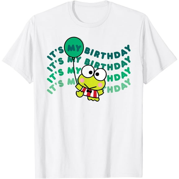 Keroppi It's My Birthday DTG Print Unisex T-Shirt,White Color,Size L