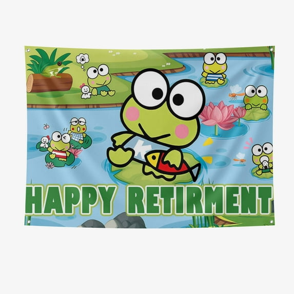 Keroppi Party Supplies Happy Birthday Banner 7*5FT Large Size Keroppi Party Decoration