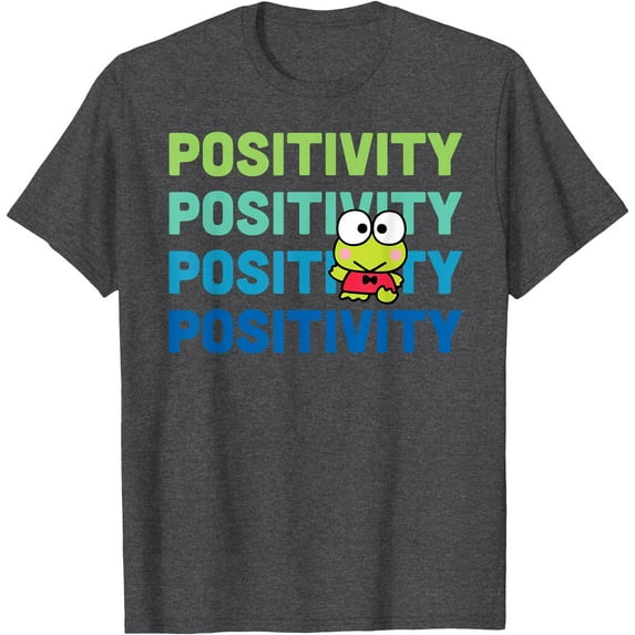 Keroppi Positivity Cute DTG Print Unisex T-Shirt,Dark Heather Grey Color,Size 5XL