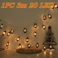 thumbnail image 1 of Kerosene Bottle String Lights Lantern Garland, 10ft 20-LED USB Battery Operated Camping Chinese Linen Light String Warm Glowing for Backyard & Holiday Parties, 1 of 7