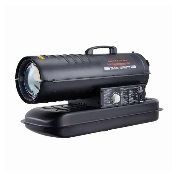 Kerosene Heater 70000 BTU Portable Diesel Forced Air Heater Thermostat, 5 Gallon Tank