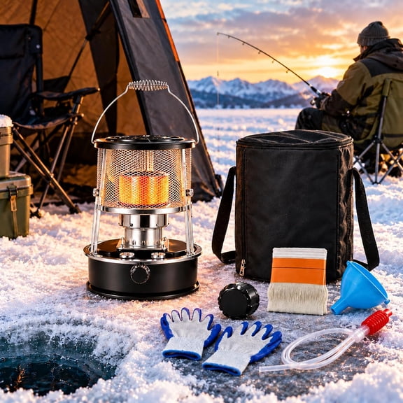 Kerosene Heater Indoor, Portable Kerosene Heater, 9000 BTU Kerosene Space Heater with 2-in-1 Heating & Cooking Design, Non-Electric Heater for Camping Home Outdoor Use