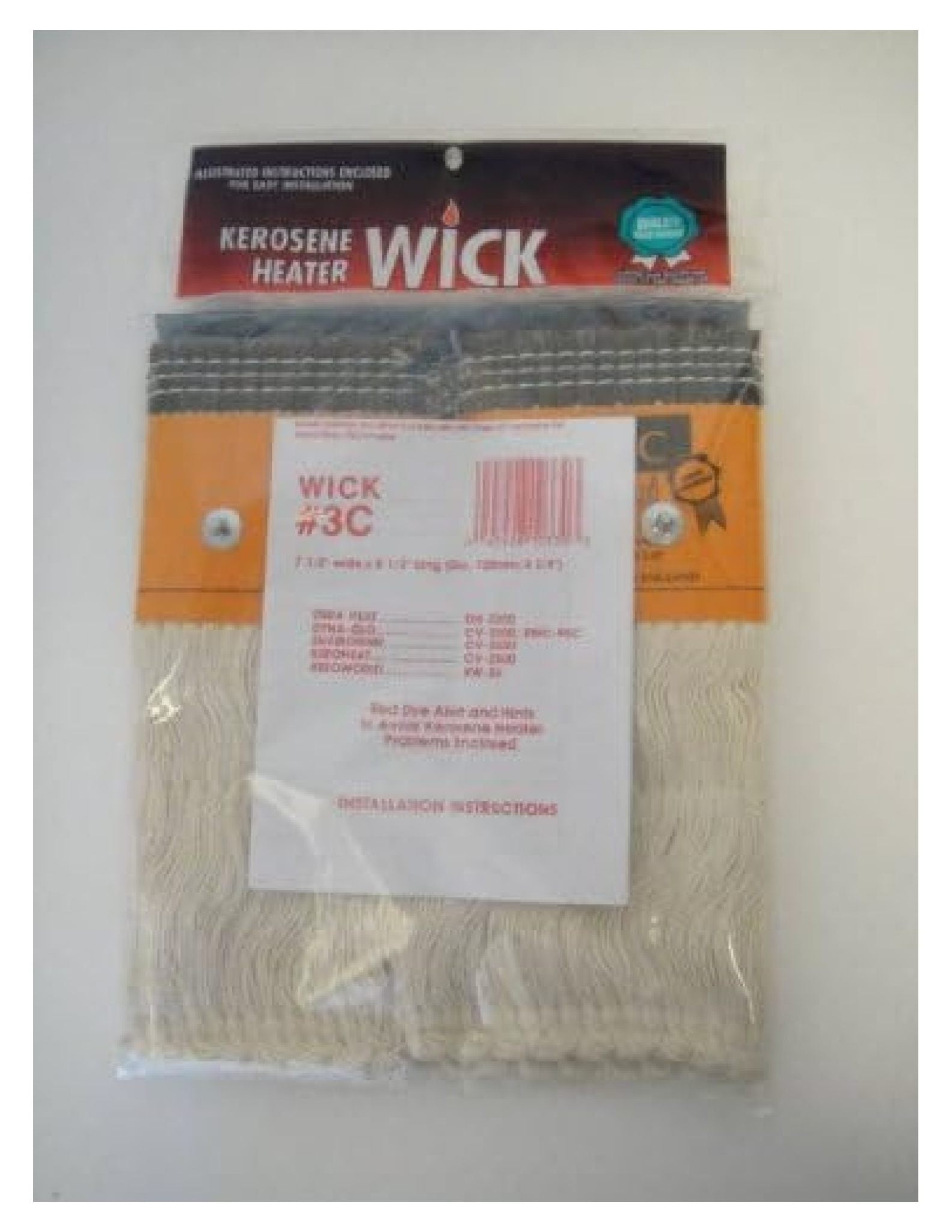 Kerosene Heater Wick 3C For Models DURA HEAT DH2300, DYNAGLO CV