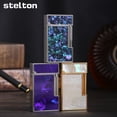 thumbnail image 1 of Kerosene lighter, Top Metal Pocket Lighter Daily Use, Sold Without Fuel.,SKU01005-金底白贝, 1 of 13