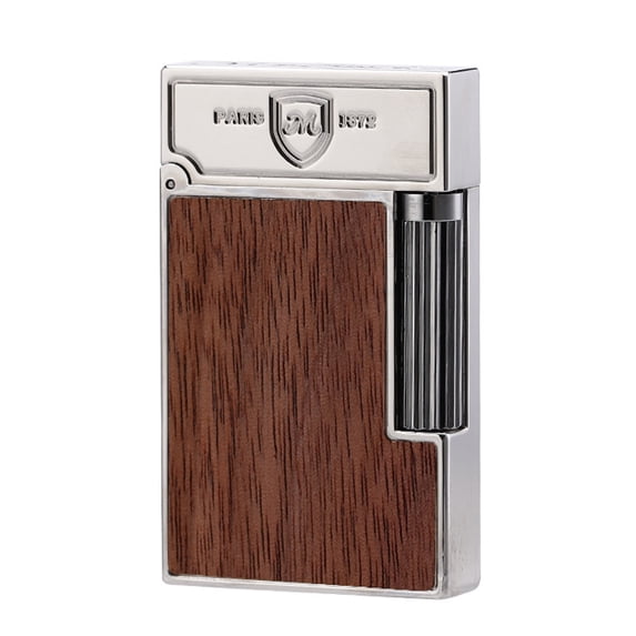 Kerosene lighter, Top Metal Pocket Lighter Daily Use, Sold Without Fuel.,SKU01047-银色(木纹颜色深浅随机)