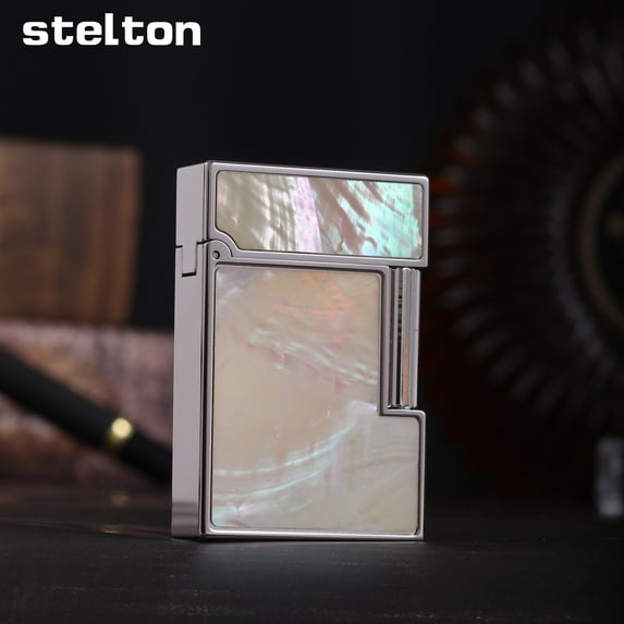 Kerosene lighter, Top Metal Pocket Lighter Daily Use, Sold Without Fuel.,SKU00962-银底白贝