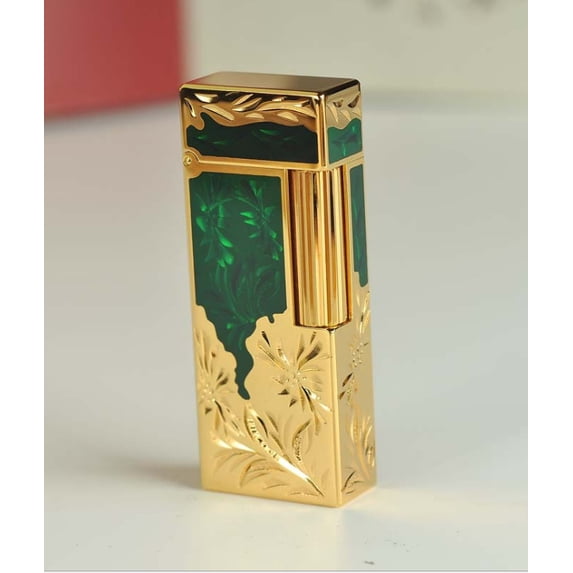 Kerosene lighter, Top Metal Pocket Lighter Daily Use, Sold Without Fuel.,SKU00858-金绿花