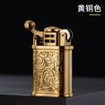 thumbnail image 1 of Kerosene lighter, Top Metal Pocket Lighter Daily Use, Sold Without Fuel.,SKU01241-铜色-HY762纸盒装（无油）, 1 of 8