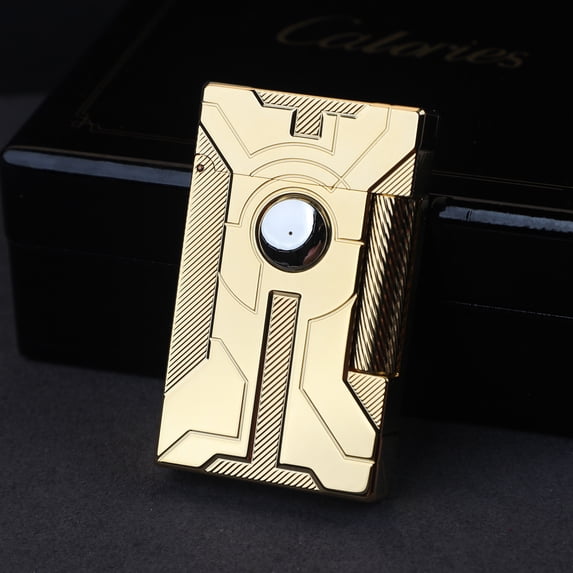 Kerosene lighter, Top Metal Pocket Lighter Daily Use, Sold Without Fuel.,SKU00855-金色油机