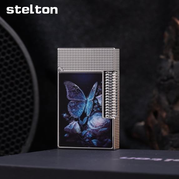 Kerosene lighter, Top Metal Pocket Lighter Daily Use, Sold Without Fuel.,SKU00946-闪蝶银色