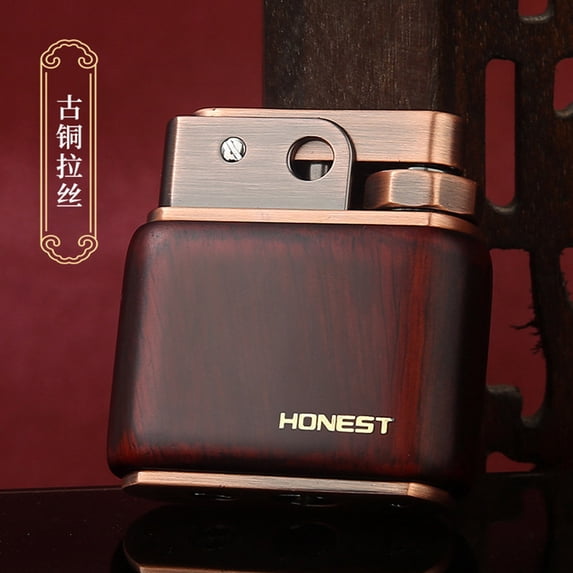 Kerosene lighter, Top Metal Pocket Lighter Daily Use, Sold Without Fuel.,SKU01016-红古铜拉丝款