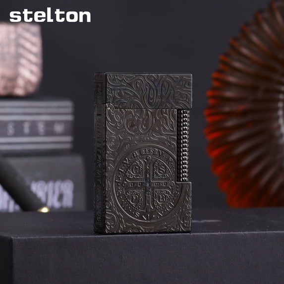 Kerosene lighter, Top Metal Pocket Lighter Daily Use, Sold Without Fuel.,SKU00961-康斯坦丁黑