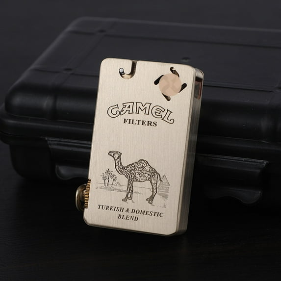 Kerosene lighter, Top Metal Pocket Lighter Daily Use, Sold Without Fuel.,SKU00902-骆驼