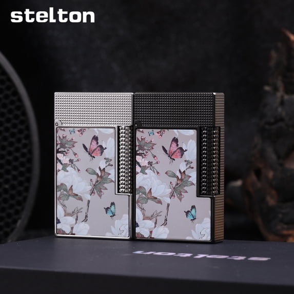 Kerosene lighter, Top Metal Pocket Lighter Daily Use, Sold Without Fuel.,SKU00946-蝴蝶绮梦黑色