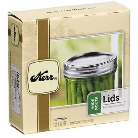 Kerr 2139399 12 Pack Wide Mouth Canning / Mason Jar Lids - Quantity of 10