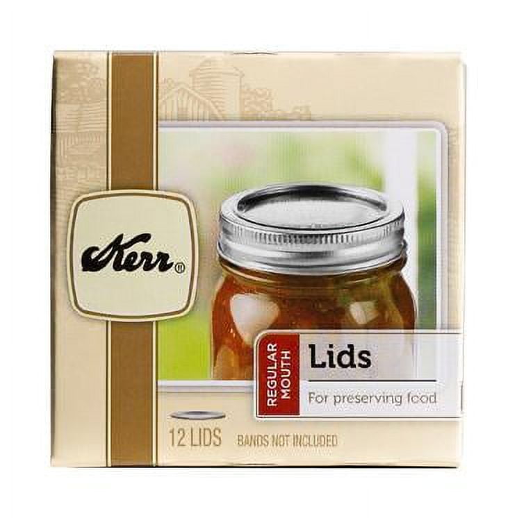 Kerr Canning Lids, Regular Mouth Mason Jar Lids without Bands, 12 Count