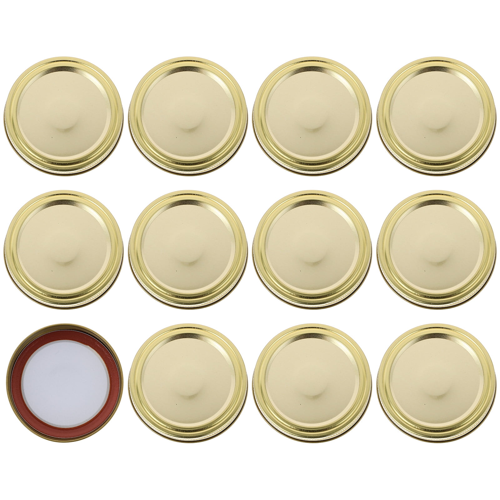 Kerr Jar Lids 12 Set Practical Covers with Rings Reusable Mason Regular Mouth Canning Iron
