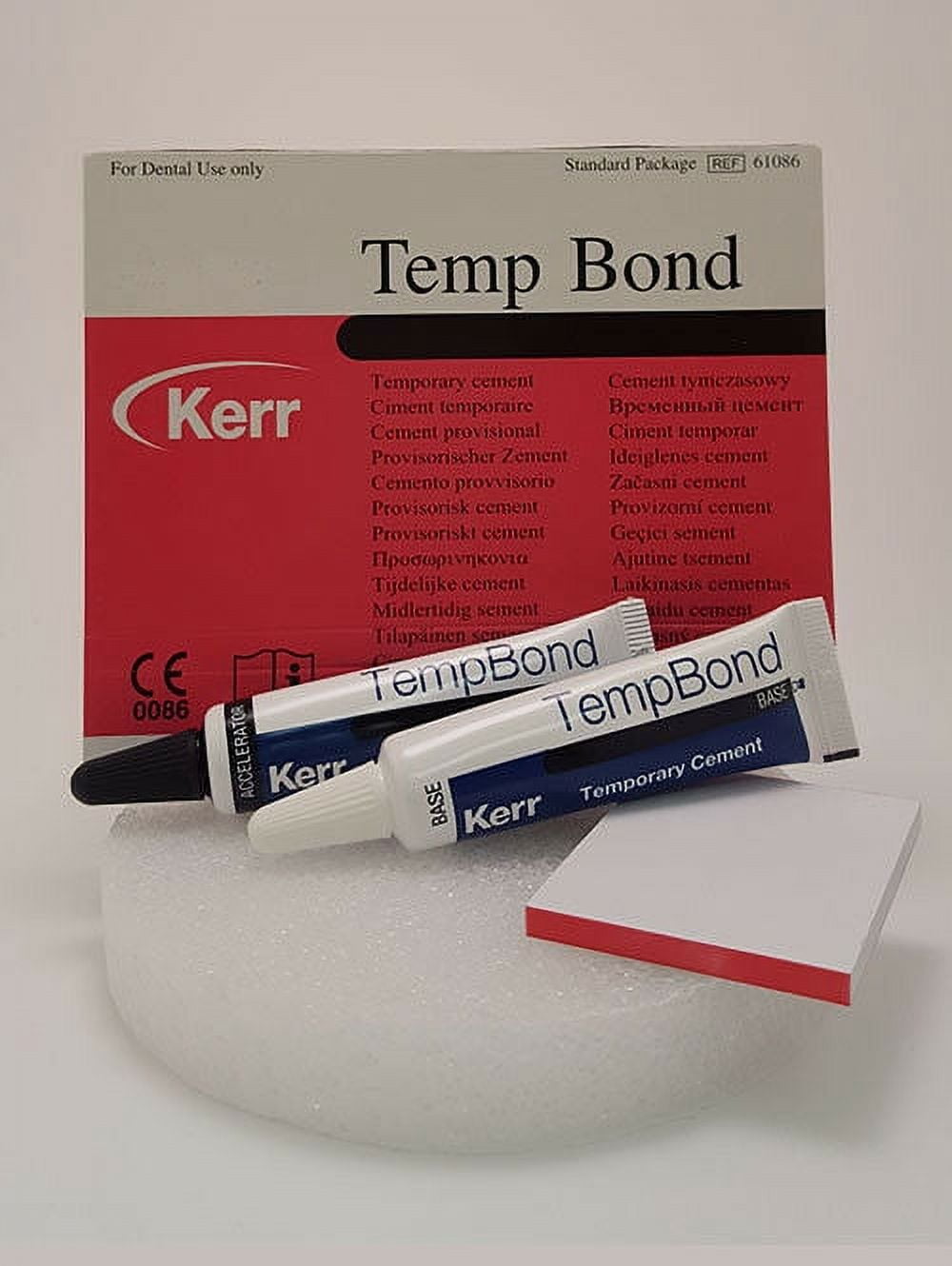 Kerr TEMPBOND STD Temporary Dental Cement 50g Base 15g Accelerator Mixing Pad