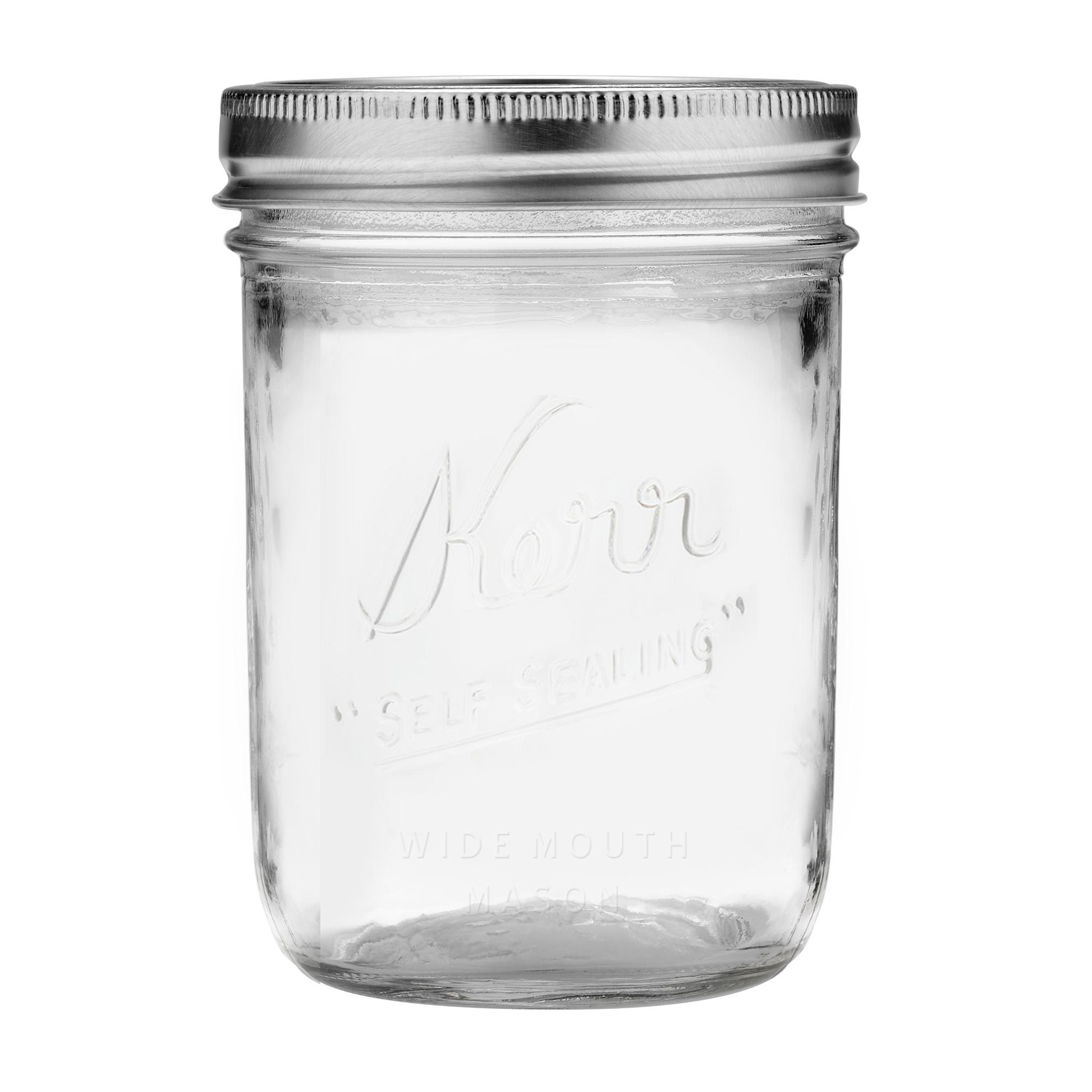Kerr Wide Mouth Pint Glass Mason Jars with Lids and Bands, 16 oz., 12 Count - image 1 of 7