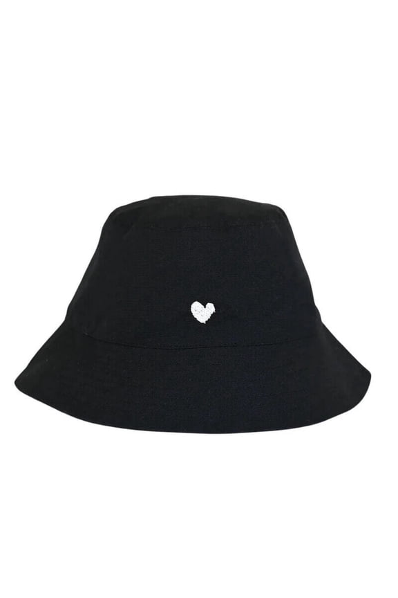Bucket Hat Heart Black One Size Rtl $128