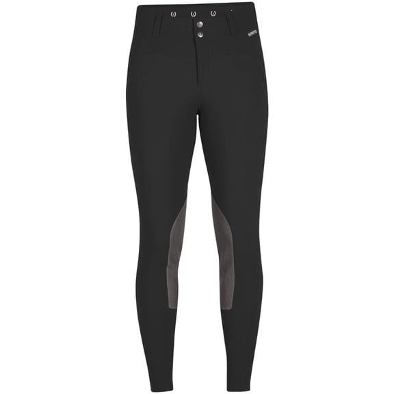 KERRITS Women's Crossover II Knee Patch Riding Breech, Color: Black, Size: 2X