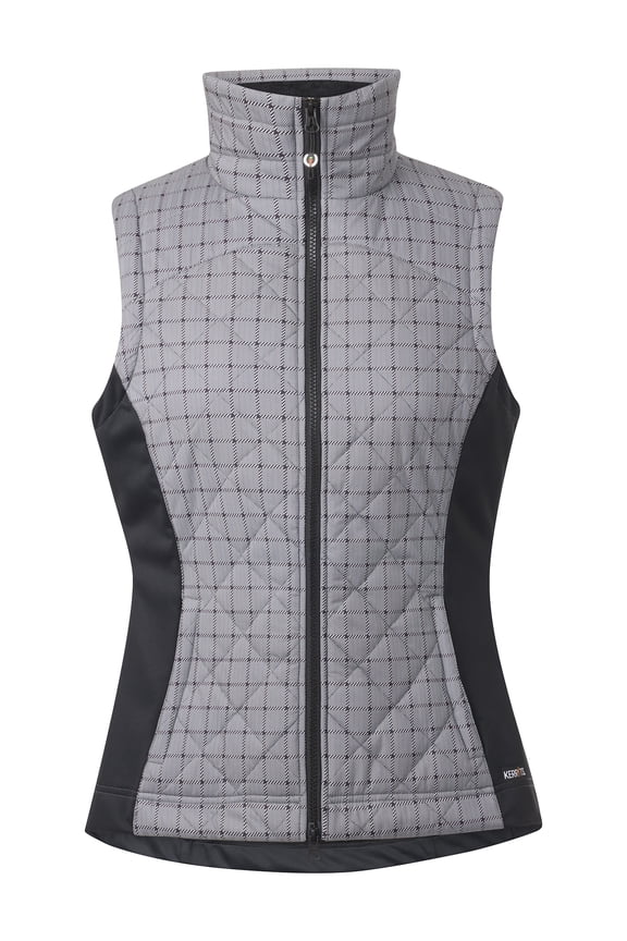 Full Motion Quilted Vest - Print (2X, Peppercorn Herringbone Plaid)